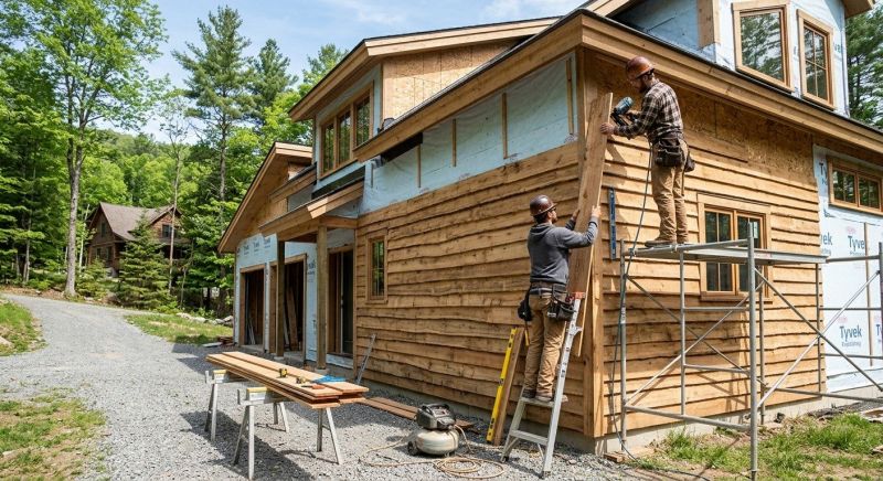 Faux Wood Siding Installation in Oakland, RI